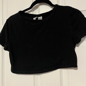 Black Cropped T-Shirt